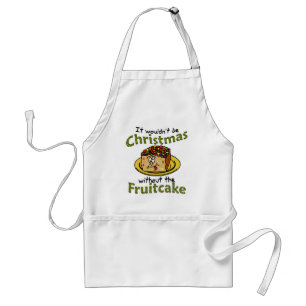 Funny Christmas Cartoon Fruitcake Standard Apron