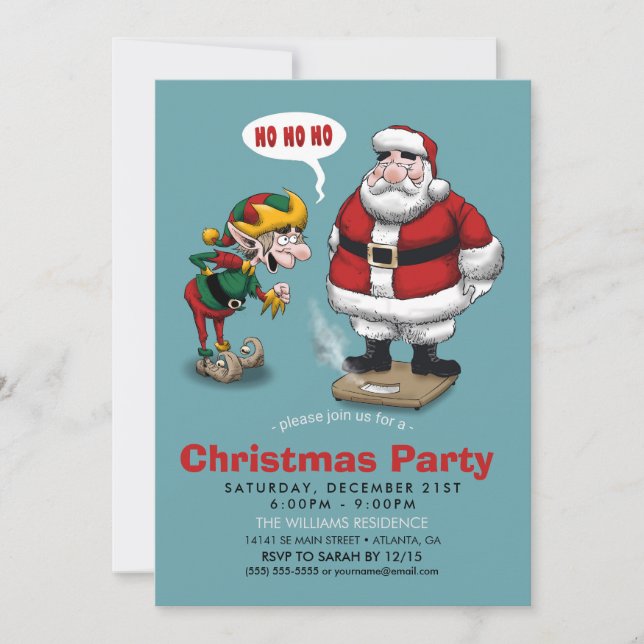 Funny Christmas Cartoon Invitation (Front)