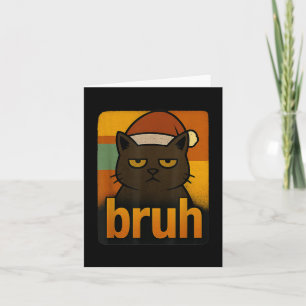 Funny Christmas Cat Bruh Meme Cool  Card