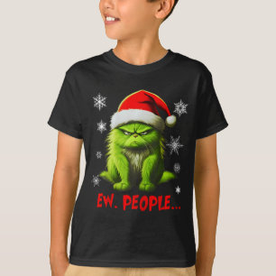 Funny Christmas Cat Ew People Meowy Cat Lovers Men T-Shirt