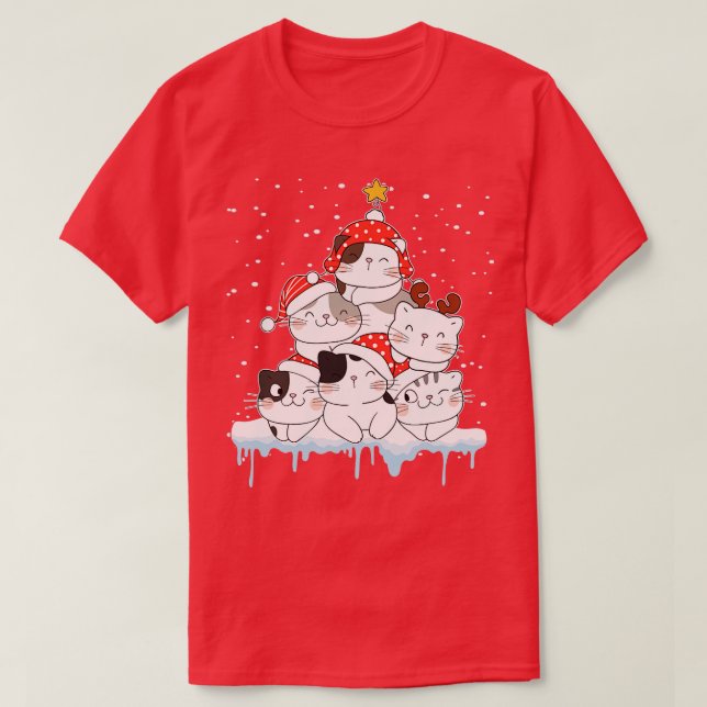 Funny Christmas Cat Friends Sweater TShirt (Design Front)