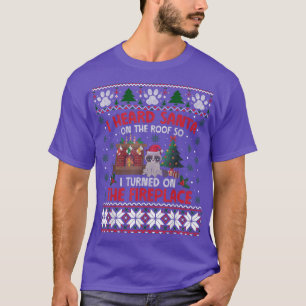 Funny Christmas Cat Hates Santa Annoyed Cat Ugly S T-Shirt