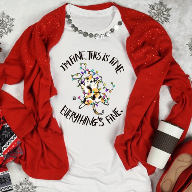 Funny Christmas Cat I'm Fine T-Shirt (Creator Uploaded)