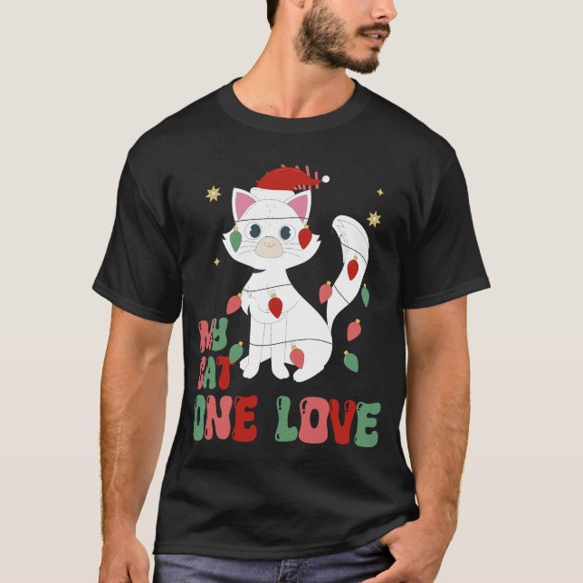 Funny christmas cat lover design T-Shirt (Front)