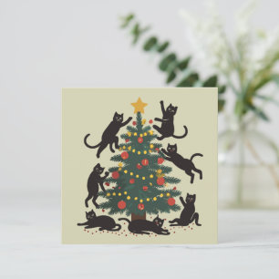 Funny Christmas Cat Lover Happy Cat Year Holiday Card