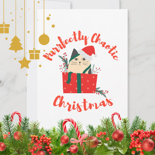 Funny Christmas Cat Meowy Humour Gift Holiday Card