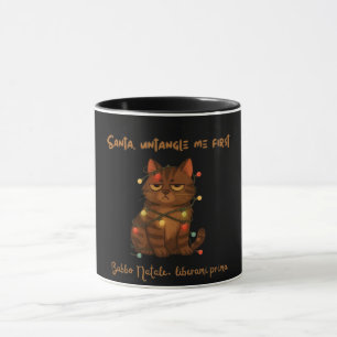 Funny Christmas Cat Mug – Santa Untangle Me First