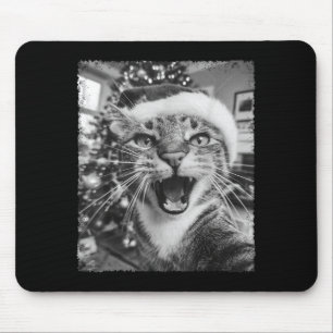 Funny Christmas Cat Selfie  Mouse Pad