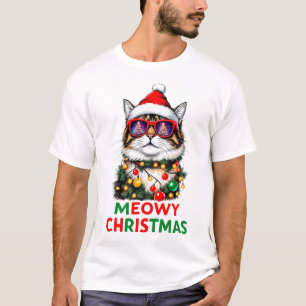 Funny Christmas Cat Sublimation T-Shirt