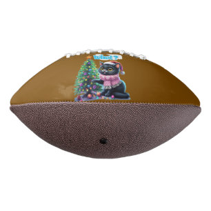 Funny Christmas Cat What with Tree Sticker Football