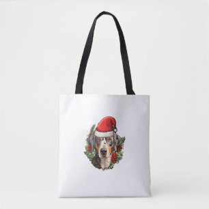 Funny Christmas Catahoula Leopard Dog  Tote Bag