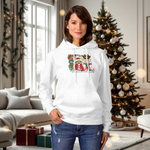 Funny Christmas Cats Holiday Photo Siblings Green Hoodie