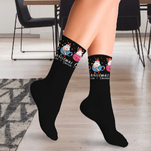 Funny Christmas Cats I Monogram Christmas Party Socks