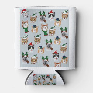 Funny Christmas Cats, Lovely Fun Cats Design Can Cooler