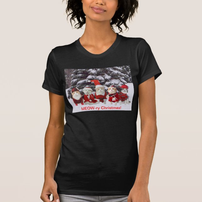 Funny Christmas Cats T-Shirt (Front)