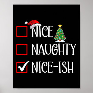 Funny Christmas Checklist Nice-ish Humour Poster