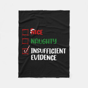 Funny Christmas Checklist Nice Naughty Insufficien Fleece Blanket
