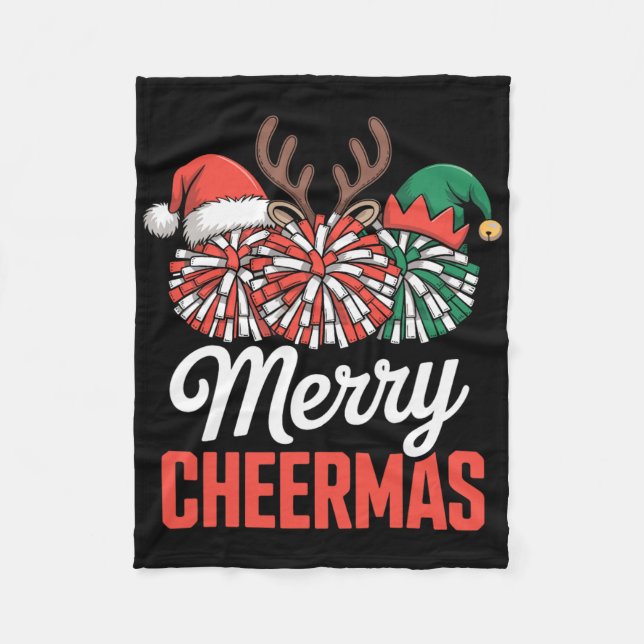 Funny Christmas Cheerleading  Fleece Blanket (Front)