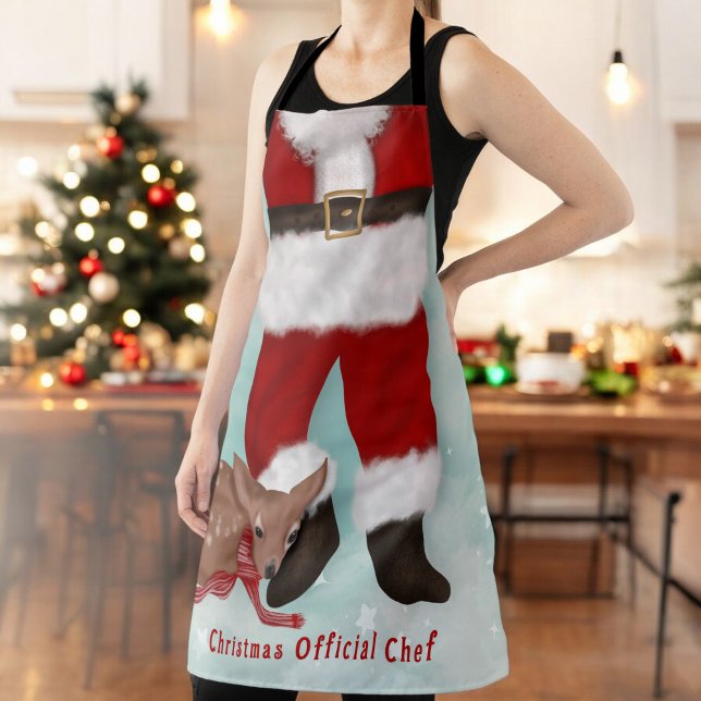 Funny Christmas chef santa suit and deer Apron (Funny Christmas chef santa suit and deer Apron)
