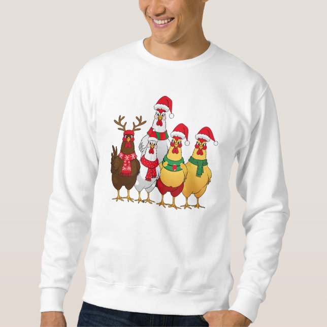 Funny Christmas Chicken Sweatshirt (Front)