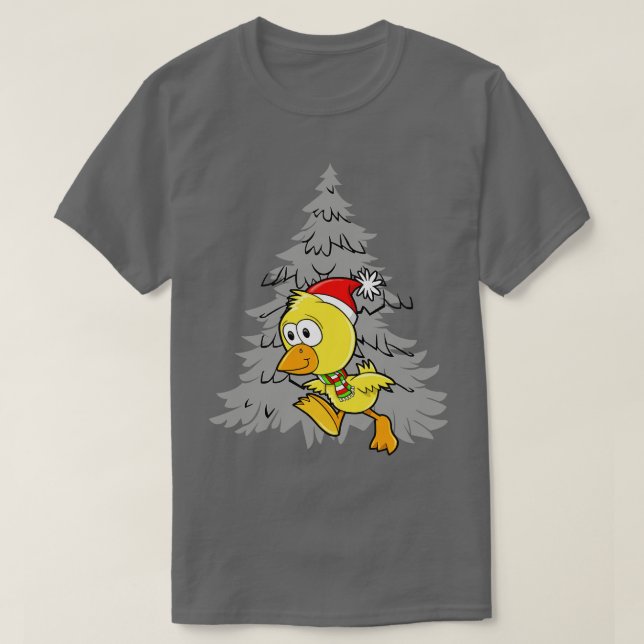 Funny Christmas Chicken  T-Shirt (Design Front)