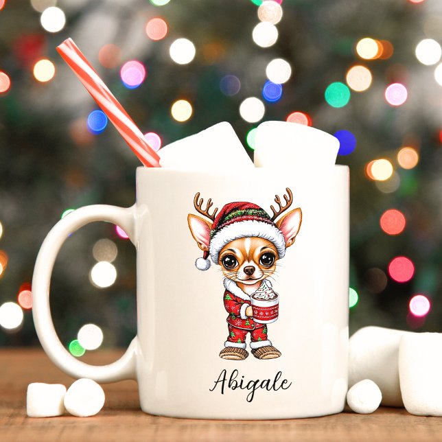 Funny Christmas Chihuahua Mug (Merry Christmas personalized chihuahua mug. )