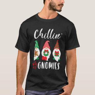 Funny Christmas Chillin With My Gnomies Cute Men W T-Shirt