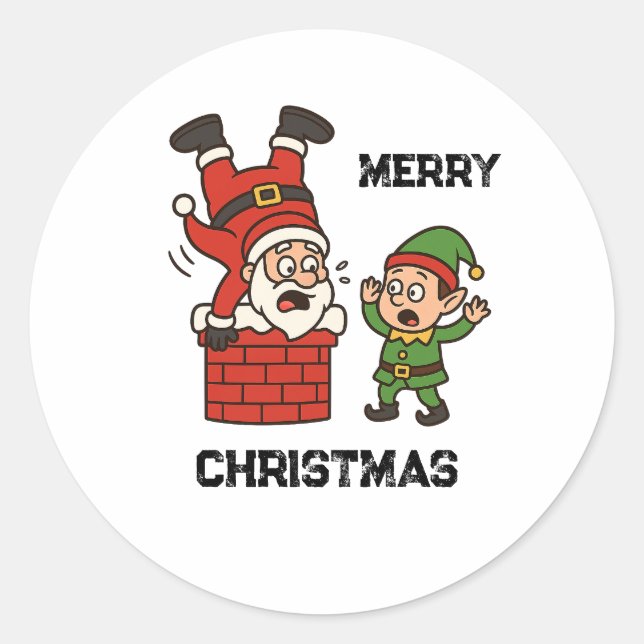 funny Christmas  Classic Round Sticker (Front)