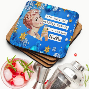 Funny Christmas Coaster Retro Best Friend Spirit