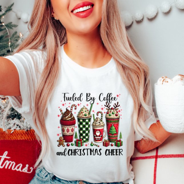 Funny Christmas Coffee T-Shirt – Fuelled by Coffee (Creator Uploaded)
