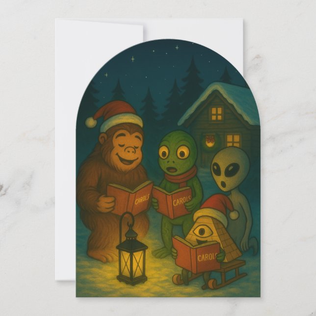 Funny Christmas Conspiracy Holiday Card (Front)