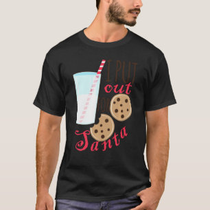 Funny Christmas Cookies And Milk I Put Out For San T-Shirt