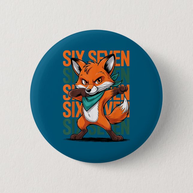 Funny Christmas Cool Fox Dabbing Xmas Dab Six Seve 6 Cm Round Badge (Front)