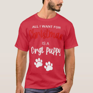 Funny Christmas Corgi Puppy Dog  T-Shirt