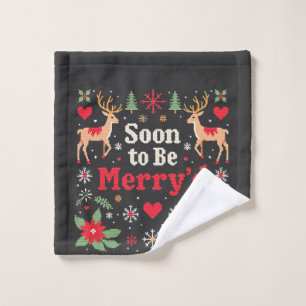 Funny Christmas Couples Wash Cloth