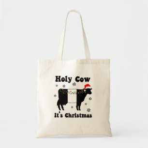 Funny Christmas Cow Belted Galloway Beltie Gift Tote Bag