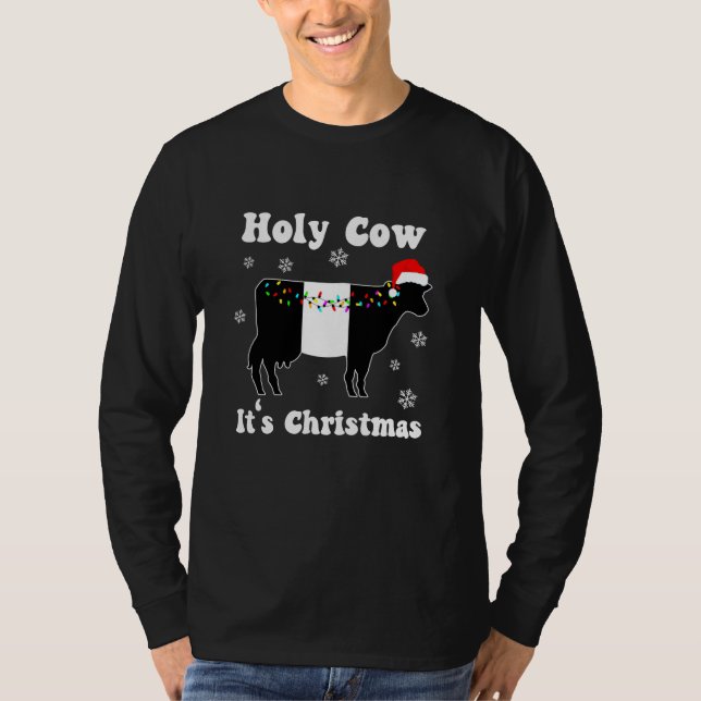 Funny Christmas Cow Beltie Belted Galloway Gift T- T-Shirt (Front)