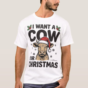 Funny Christmas Cow Vintage Holiday Shirt Design_1