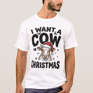 Funny Christmas Cow Vintage Holiday Shirt Design_1