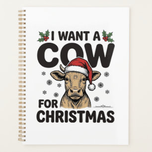 Funny Christmas Cow Vintage Holiday Shirt Design_1 Planner