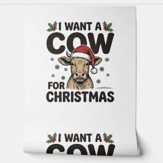 Funny Christmas Cow Vintage Holiday Shirt Design_1 Wallpaper