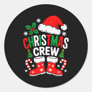 Funny Christmas Crew Xmas Squad Santa Family Pajam Classic Round Sticker