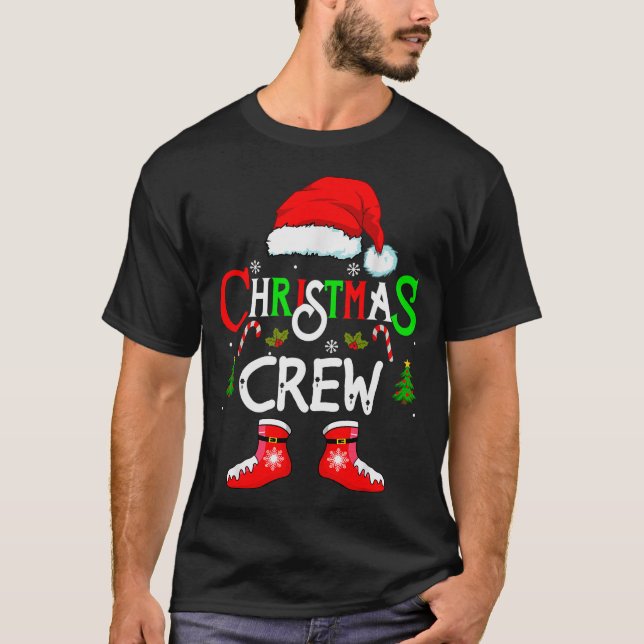 Funny Christmas Crew Xmas Squad Santa Family Pajam T-Shirt (Front)