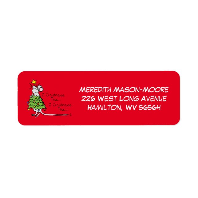 Funny Christmas Cute Mouse Tree Cartoon (Front)