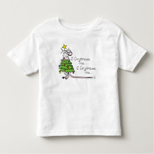 Funny Christmas Cute Mouse Tree Cartoon Toddler T-Shirt