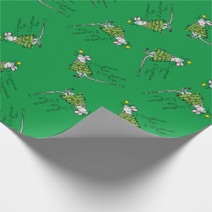 Funny Christmas Cute Mouse Tree Cartoon Wrapping Paper