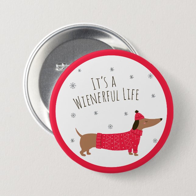 Funny Christmas Dachshund 7.5 Cm Round Badge (Front & Back)