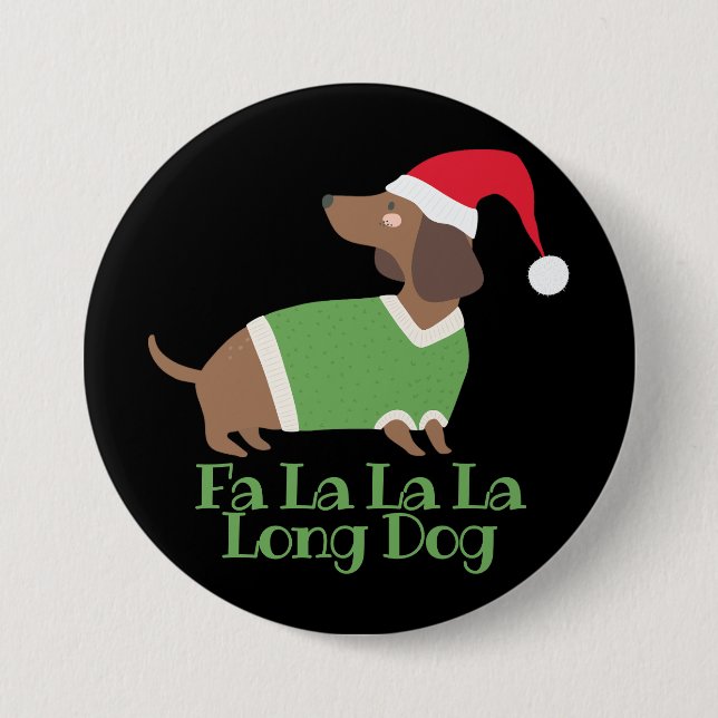 Funny Christmas Dachshund 7.5 Cm Round Badge (Front)