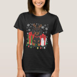 Funny Christmas Dachshund Antlers Holiday Winter S T-Shirt<br><div class="desc">Funny Christmas Dachshund Antlers Holiday Winter Snowflakes</div>