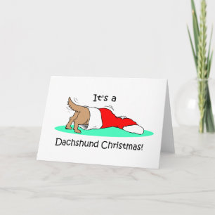 Funny Christmas Dachshund Holiday Card